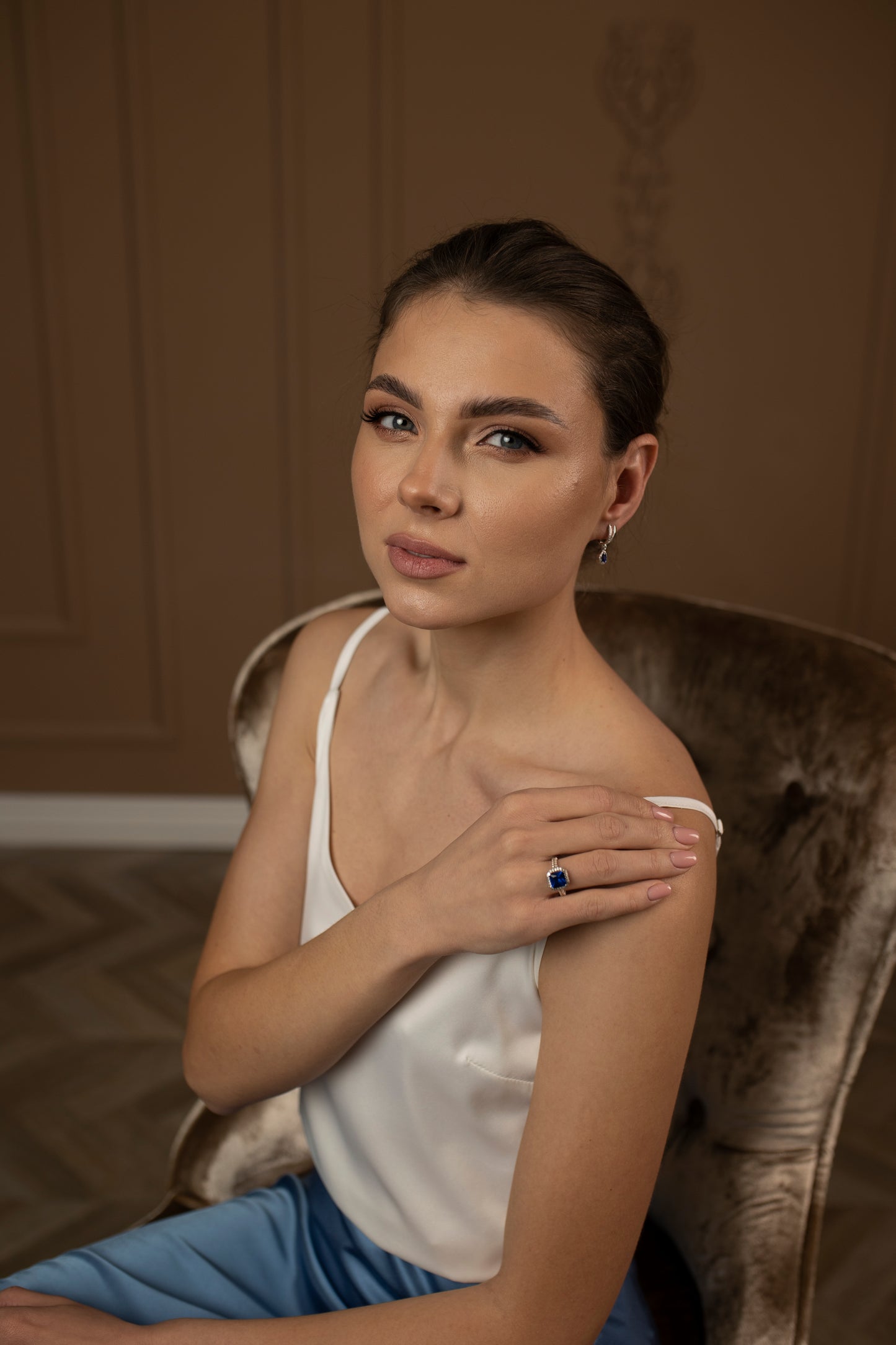 Сережки з сапфірами С181